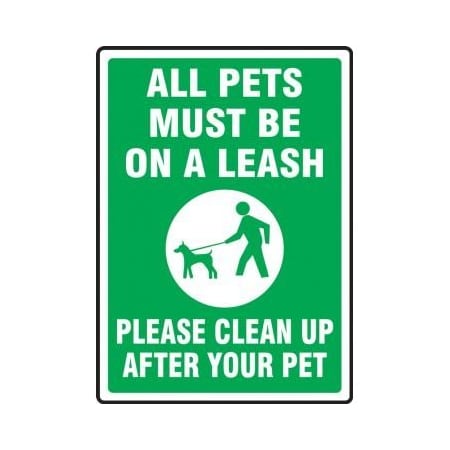 PET SIGNS ALL PETS MUST BE ON A LEASH MCAW564XT
